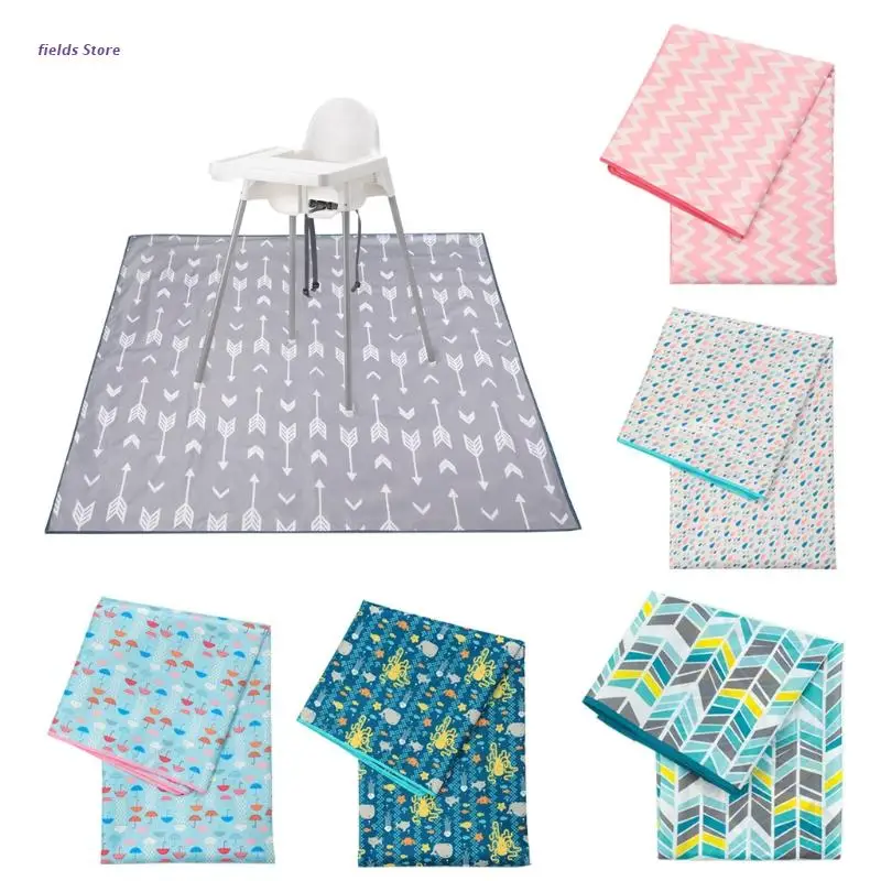 

XX9E Mat for Under High Chair/Arts/Crafts Washable Weaning Mat Waterproof Anti-Slip Floor Protector