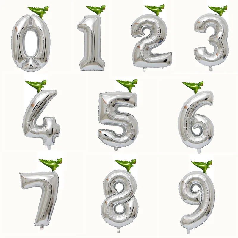 

1set 32inch Number Foil Balloon 0-9 With Crown&Animal Happy Birthday Party Decorations Digital Ballon Baby Shower Decor Supplies