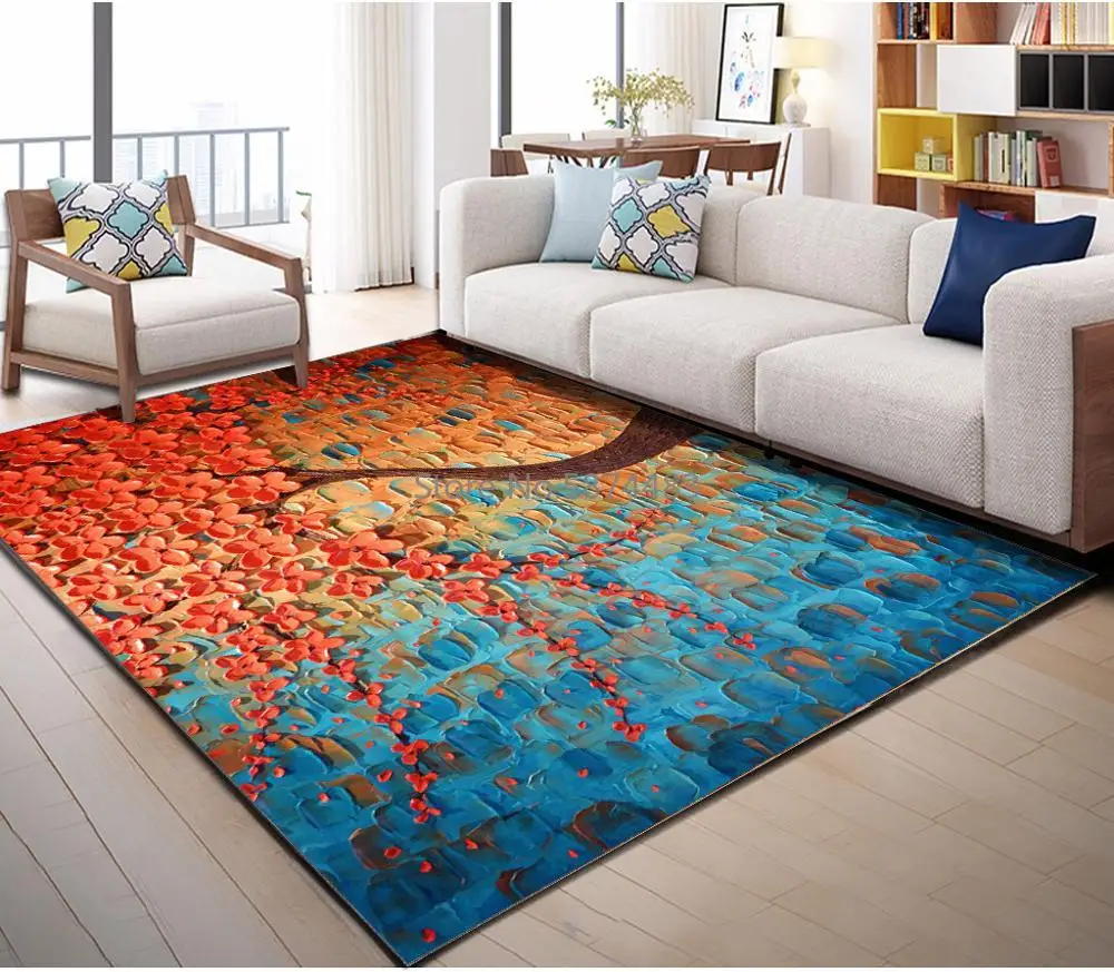 Новый абстрактный ковер с рисунком цветов и листьев для гостиной спальни