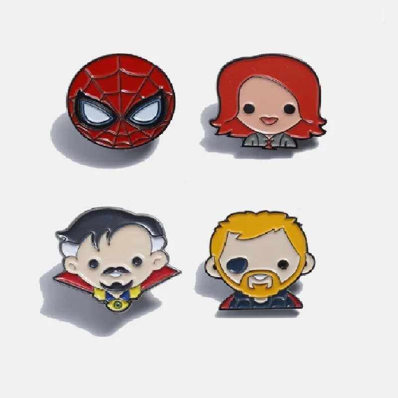 Металлический значок с героями мультфильмов Marvel Мстители Капитан Америка Тор