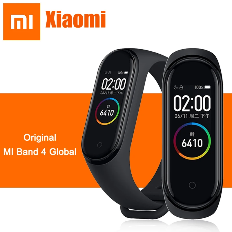 Xiaomi Mi смарт-браслет 4, глобальная версия, Смарт-часы AMOLED, 3 цвета, экран, монитор сердечного ритма, Bluetooth 5,0, смарт-браслет