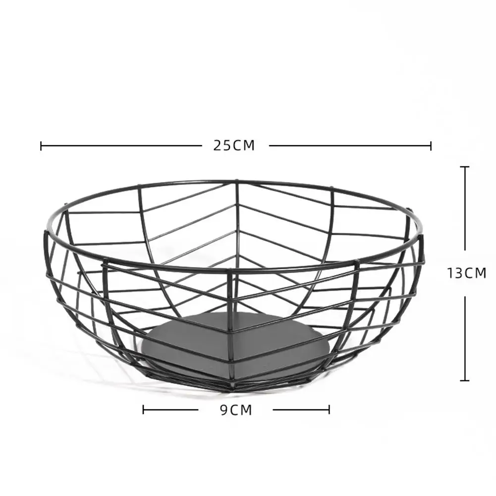 

Creative Fruit Basket Metal Decoration Geometric Fruit Plate Home Organizer Desktop Fruit Snacks Sundries Finishing Storage Tray