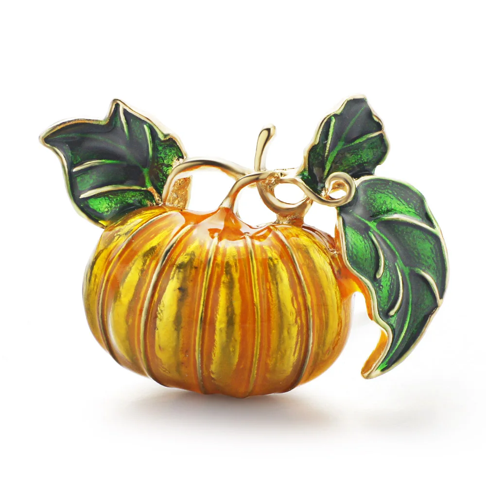 Dalaful Милая брошь в виде тыквы для Хэллоуина булавка с желтой эмалью милые