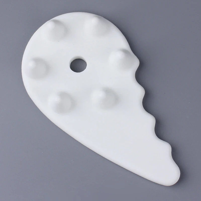 Ceramic Guasha Board Head Massage Facial Neck Scraping Plate Press Points Acupuncture Hand Pull Rib Instrument White | Красота и