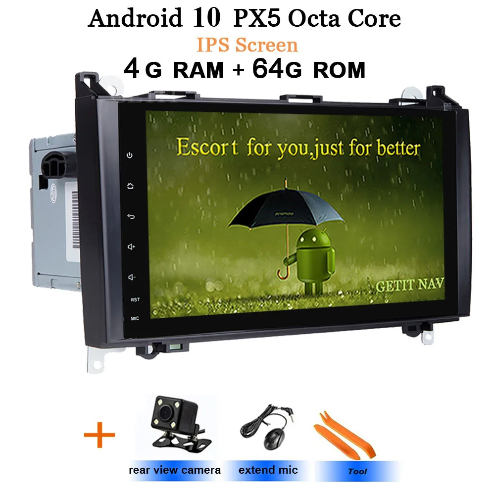 DSP чип ips 2din Android 10 gps головное устройство для Mercedes Benz B200 A B класс W169 W245 Viano Vito W639 Sprinter W906 BT Радио - Цвет: IPS-4G rear cam
