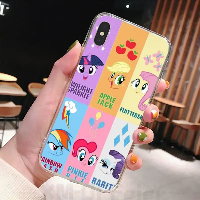 

My Little Pony Phone Case Transparent For Iphone 12 11 Pro Max Xr X Mini 7 8 PLUS Coque Cover