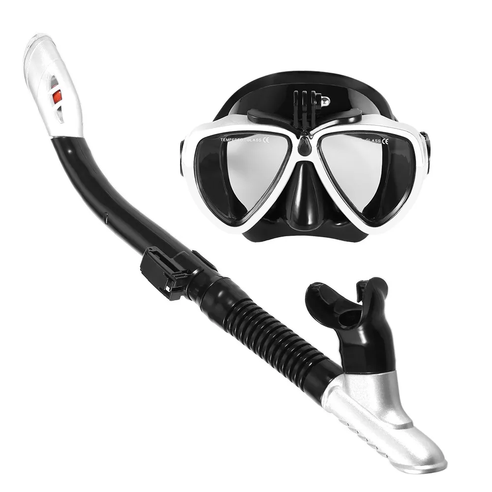 

Snorkeling Mask Snorkel Set Anti-fog Swimming Diving Goggles with Easy Breath Dry Snorkel Tube