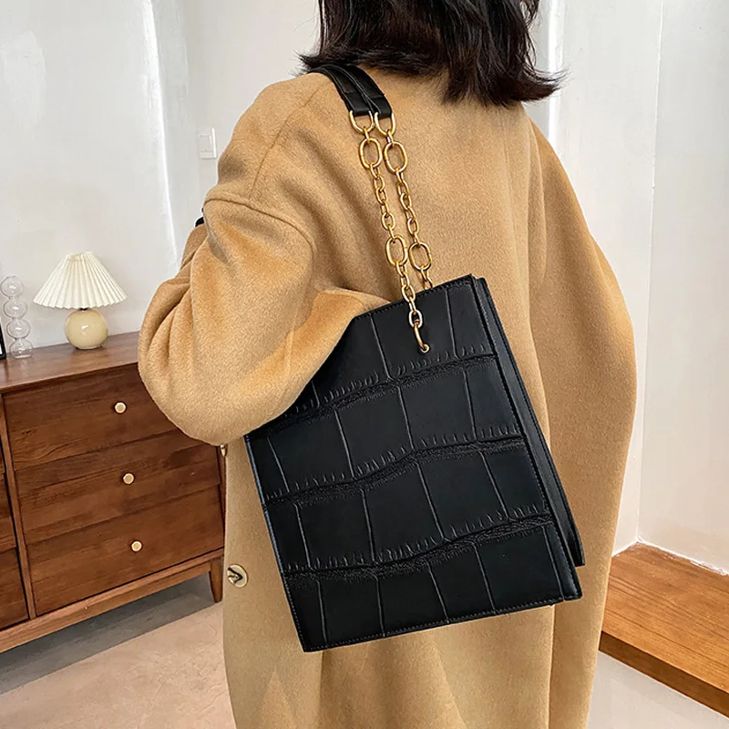 

High Capacity PU Leather Women Shoulder Crossbody Bags 2020 New Chain Vintage Handbags Ladies Casual Totes Female Purses