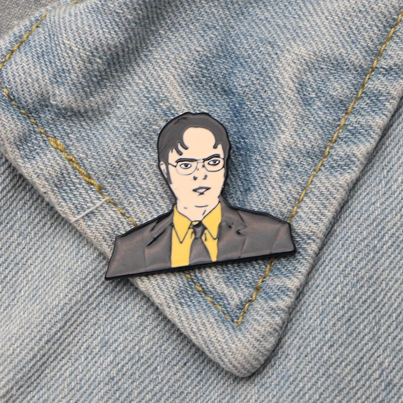 

The office TV show cartoon Zinc alloy tie pins badges para shirt bag clothes cap backpack shoes brooches medal decoration E0208