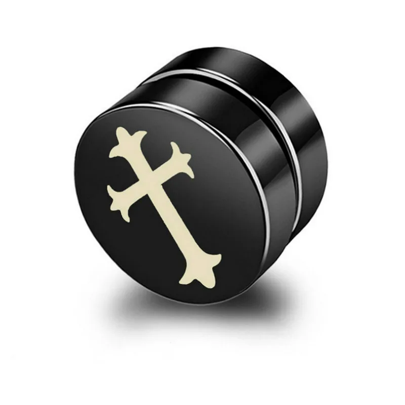 Модные магнитные серьги-гвоздики с крестом 1 шт. подарки для гостей на День