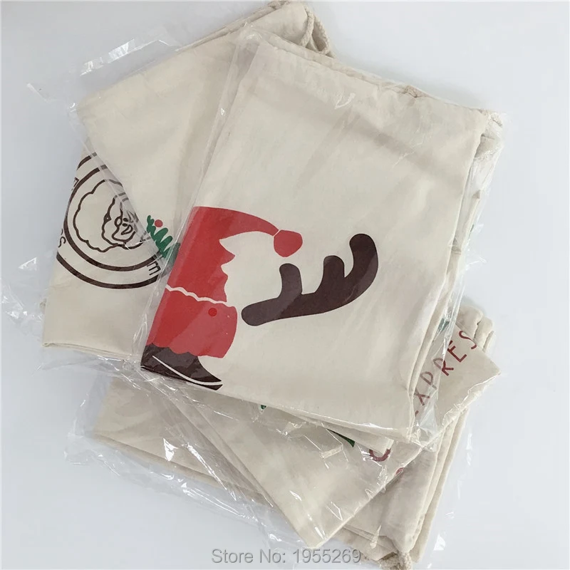 20 шт. с кулиской из парусины конфетный тростник мешок Санта мешки рождественские
