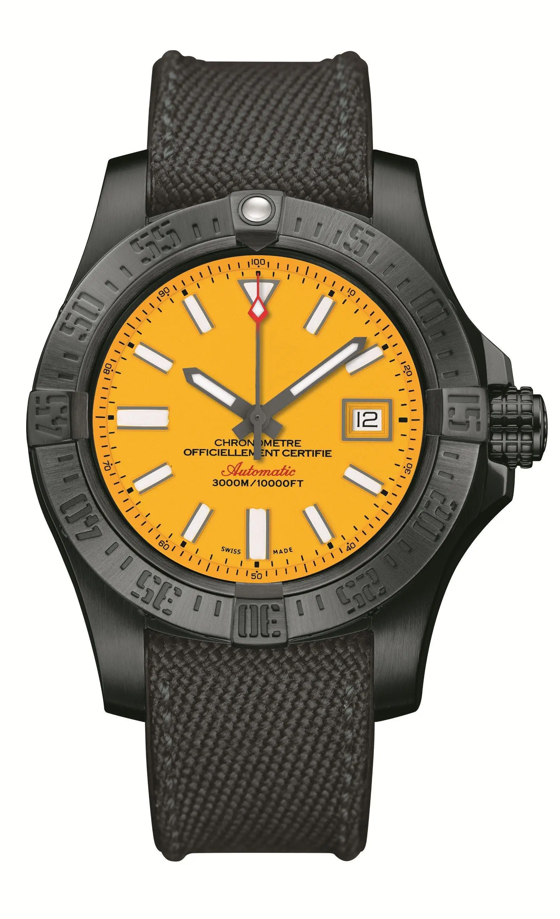 

Luxury Brand New Mens Yellow Avenger Seawolf Automatic Mechanical Watch Sapphire Dress Wristwatch Stainless Steel Canvas Leather