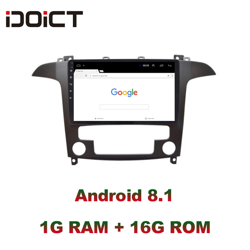 IDOICT Android 8.1 Car DVD Player GPS Navigation Multimedia For Ford S-Max Radio 2007 2008 car stereo bluetooth wifi | Автомобили и