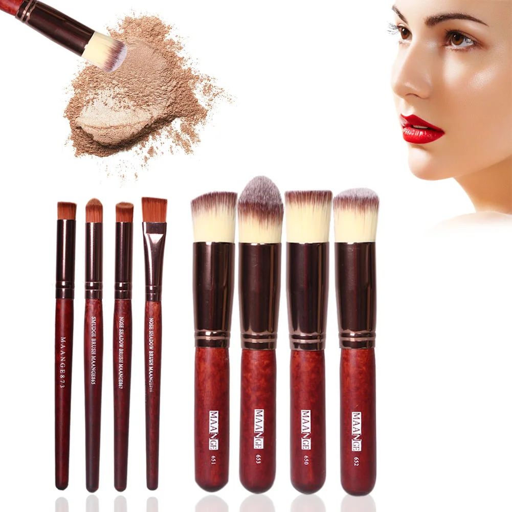 

Hot MAANGE 8 Pcs Make Up Brushes Foundation Eyshadow Blusher Powder Blending Cosmetic Brush SSwell