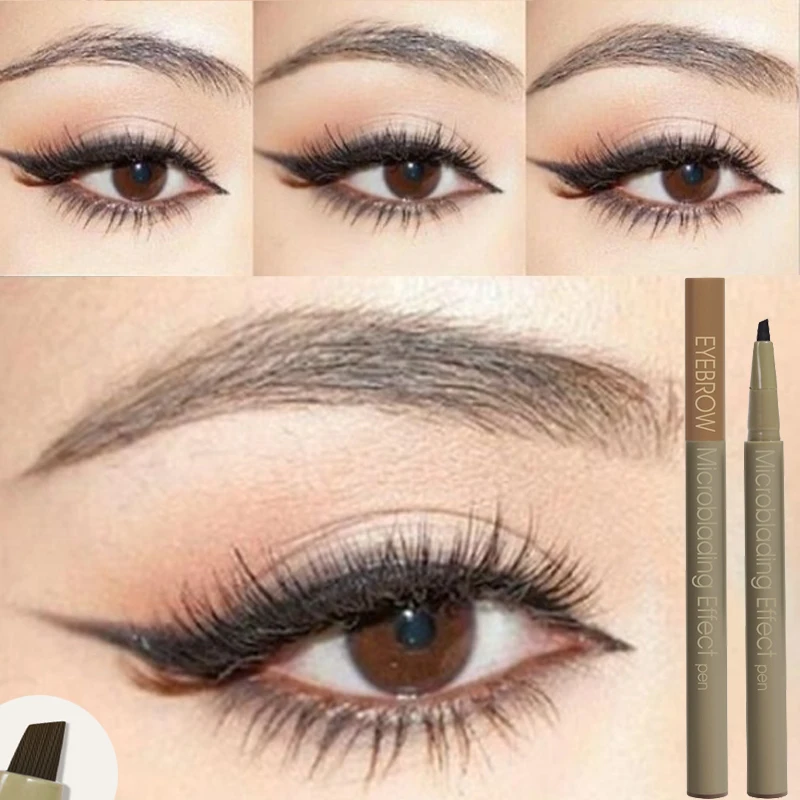 

New micro-carved sharp blade oblique brush liquid eyebrow pencil ultra-fine waterproof quick-drying easy to remove makeup