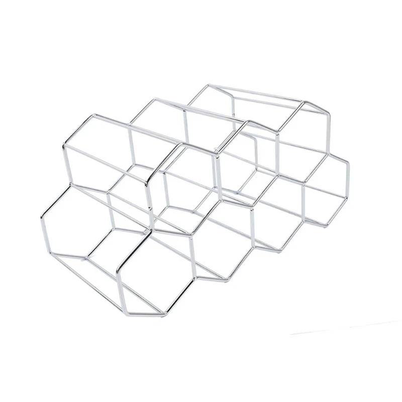 

Modern Metal Honeycomb Wine Rack Wine Bottle Storage Beehive Tabletop Wine Rack