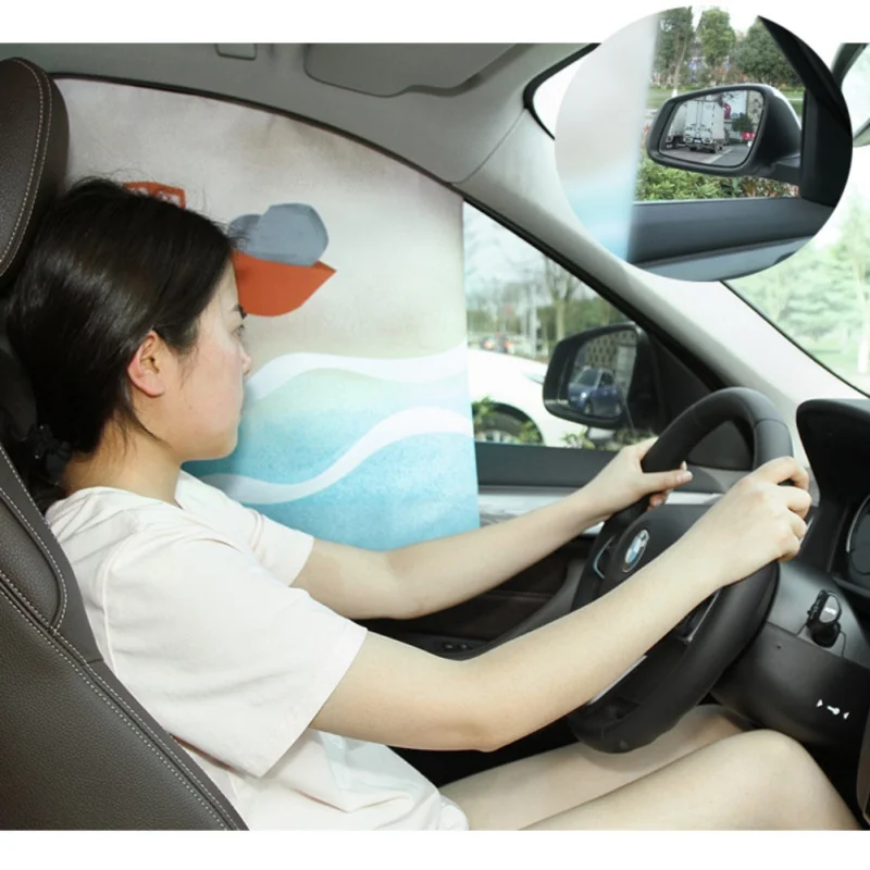 Двойной слой с мультяшным рисунком окна автомобиля солнцезащитный козырек