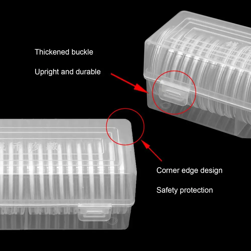 20 шт./компл. пыленепроницаемые коробки для хранения монет прочная акриловая