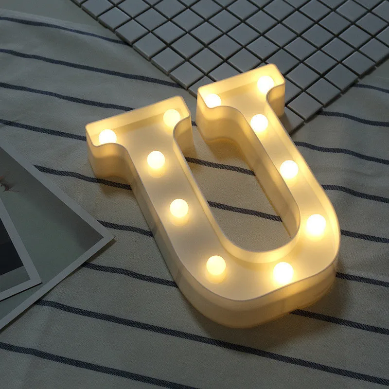 Creative 3d Letter Number Led Light Alphabet Sign Indoor Wall Hanging Night Lamp Decoration Valentine's Day Gift | Лампы и