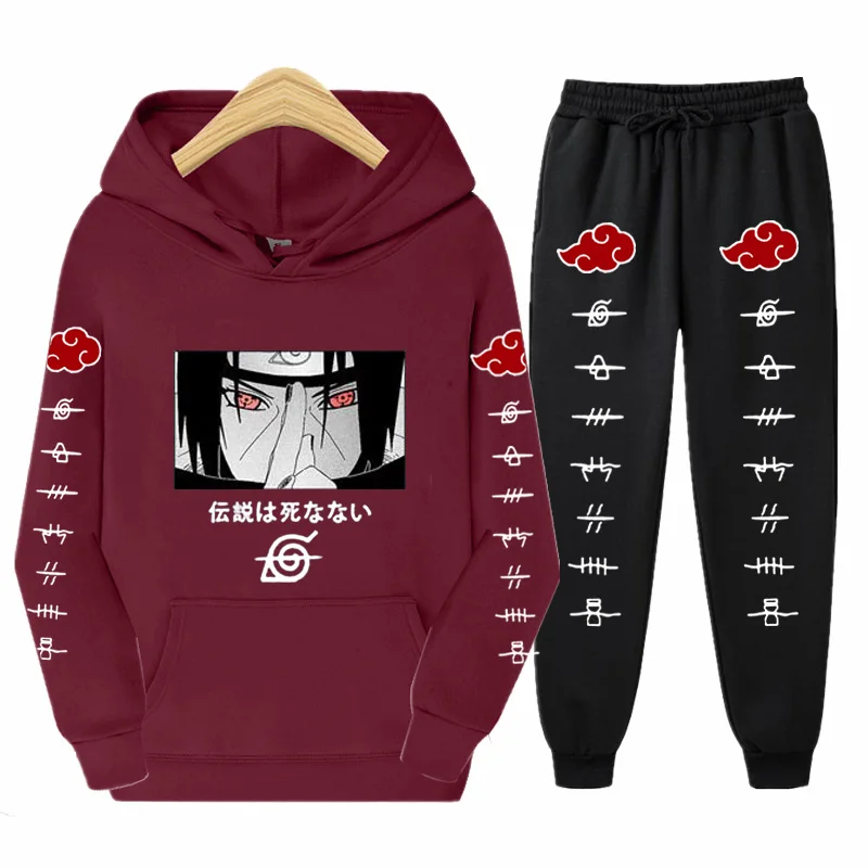 

2021 Spring and Autumn Trendy Classic Anime Pattern Personality Printed Sweater + Sweatpants Couple Sports Leisure Sweater Set