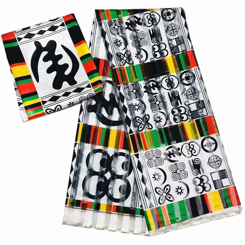 Новый дизайн 2020 атласная имитация шелка ткань с Африканским принтом мягкая из