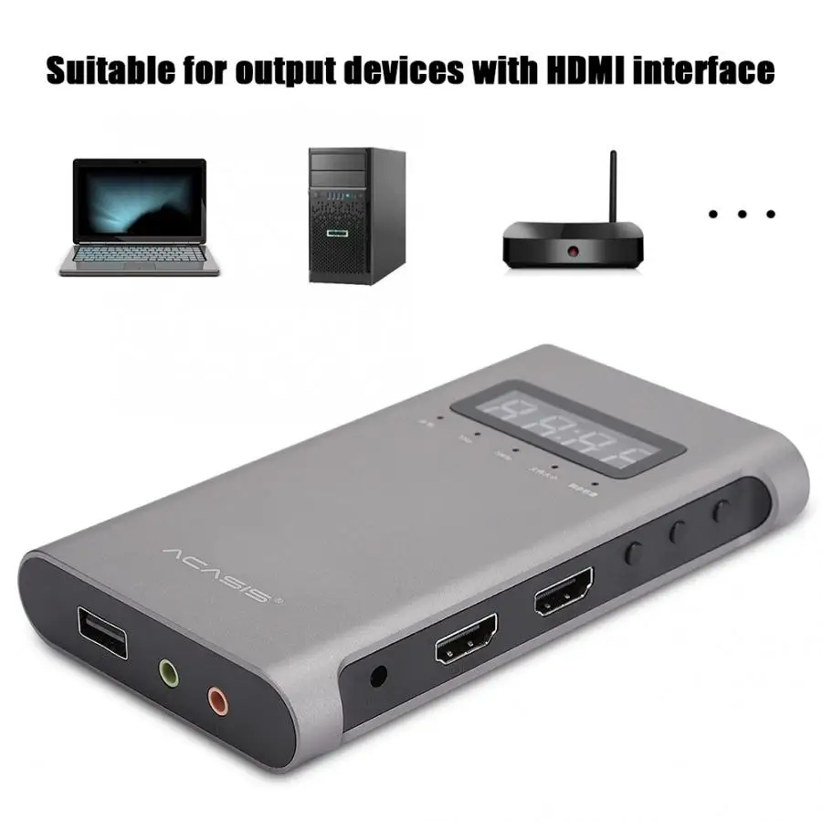 USB HDMI видеомагнитофон 720P/1080P записывающая коробка с 3 5 мм входом US вилка 110 ~ 240 В