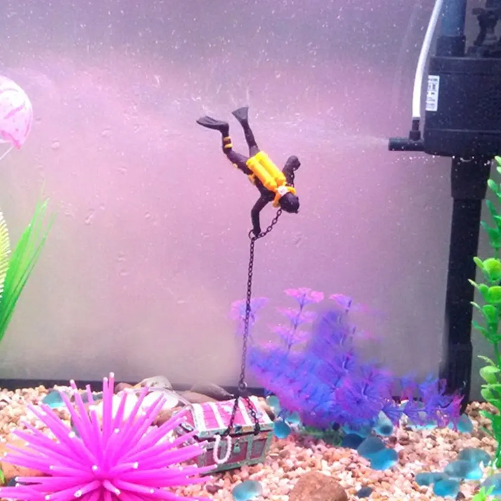 Подводное ландшафтное украшение для охотника за рыбами аквариум с мультяшным