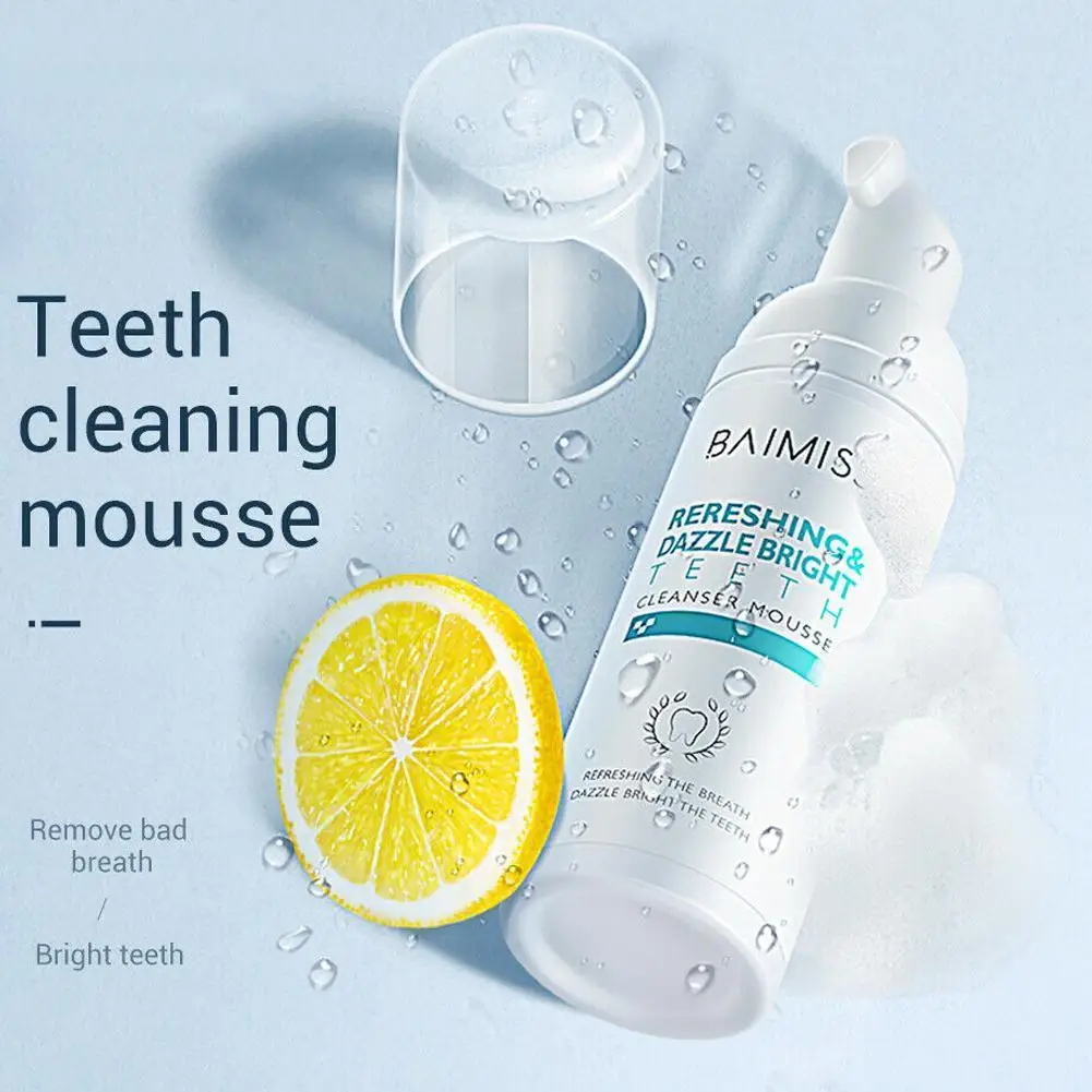 

60ml Teeth Whitening Mousse Fresh Shining Tooth-Cleaning Toothpaste Hygiene Removes Plaque Stains Bad Breath Dental Nursing