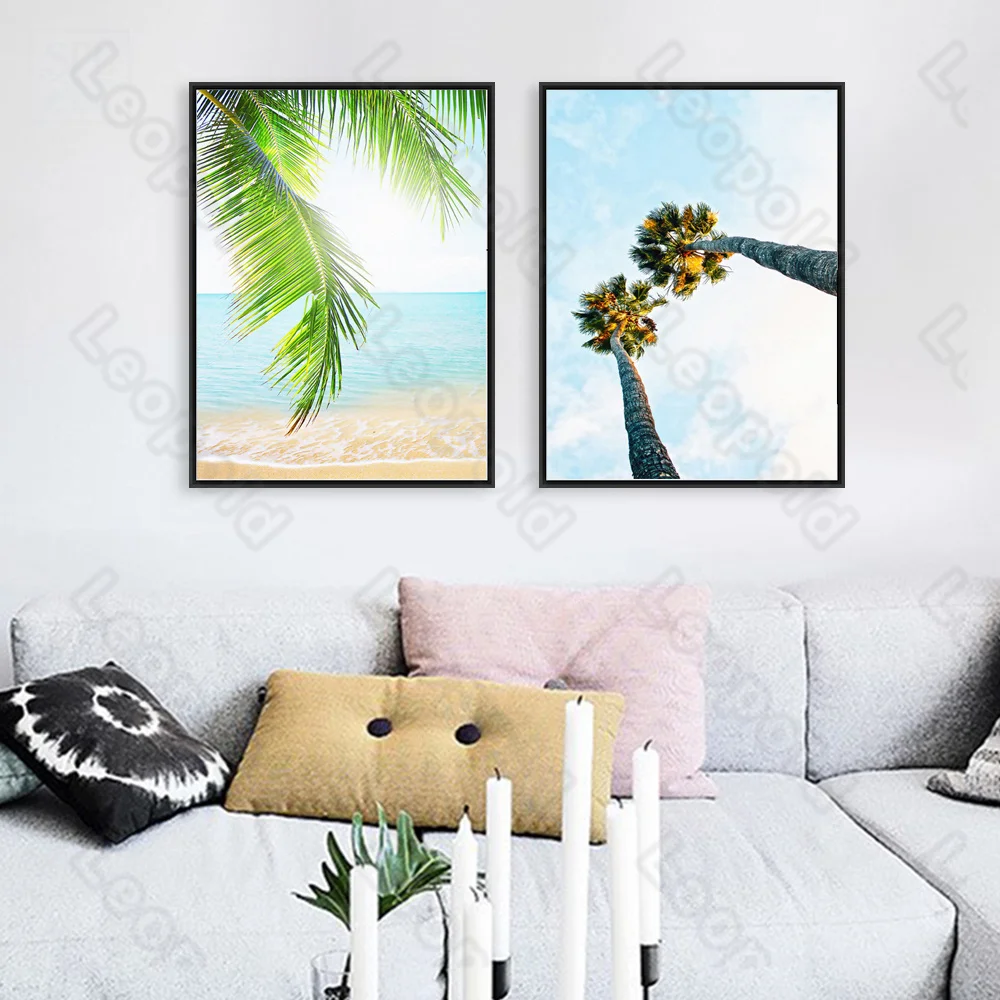 

Seascape Brief Type Coconut Tree and Beach Wall Painting Posters and Murals In Nordic Style for Living Room and Decoration