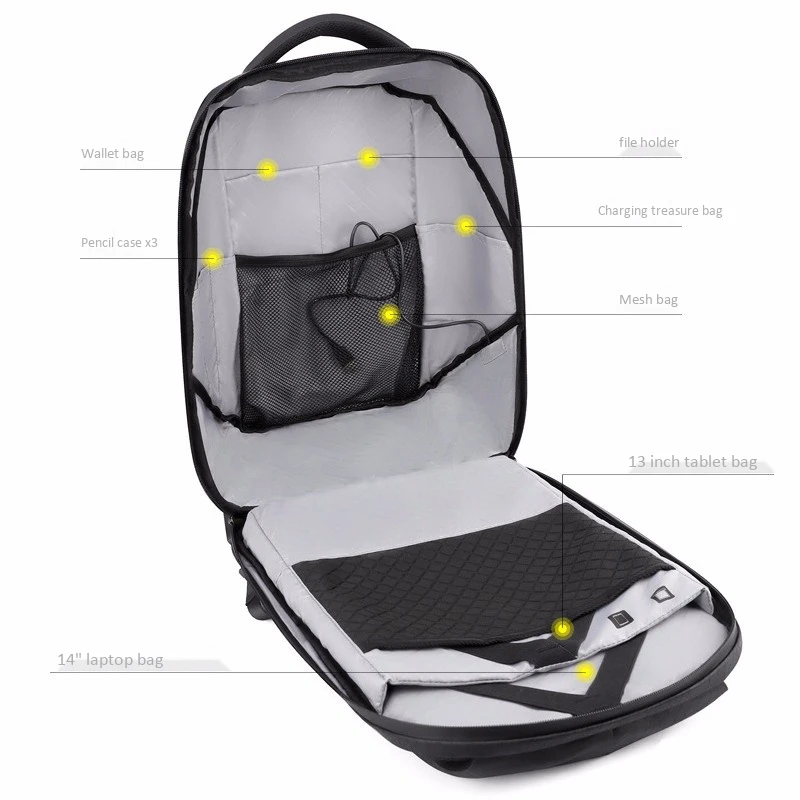 

Dc 5V Led Dynamic Display Wifi Backpack Laptop Notebook Control 22L School Bag Waterproof Led Backpack Bag For Advertising
