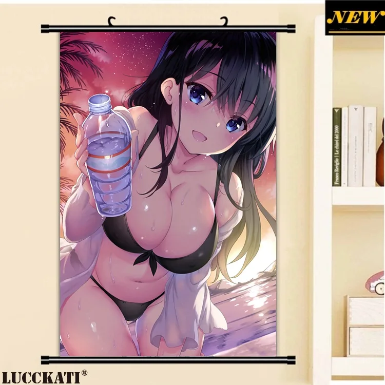 40X60 см Dengeki Moeoh бикини купальник бюстгальтер попка сексуальный лоли каплей мультфильм аниме Настенная картина плакат прокрутки холст живопись - Цвет: W