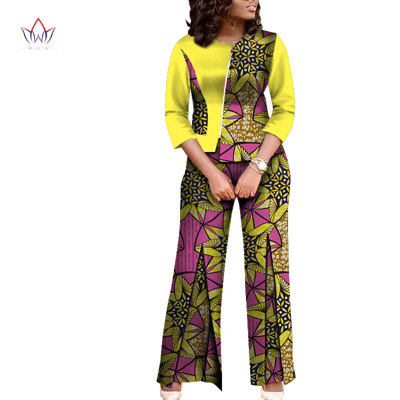 Женский костюм Дашики комплект из топа и штанов в африканском стиле летняя