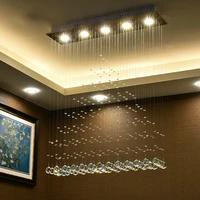 modern led ceiling k9 crystal chandeliers lighting for dining room living room bedroom pendant lamp wave shape