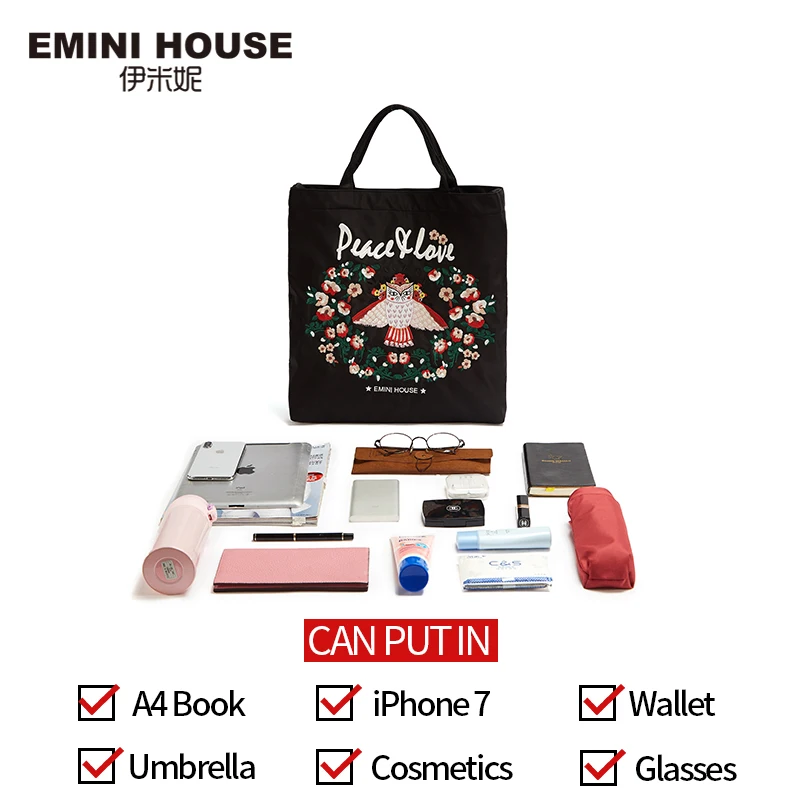 EMINI HOUSE нейлоновая женская сумка-тоут Повседневная сумка сумки через плечо