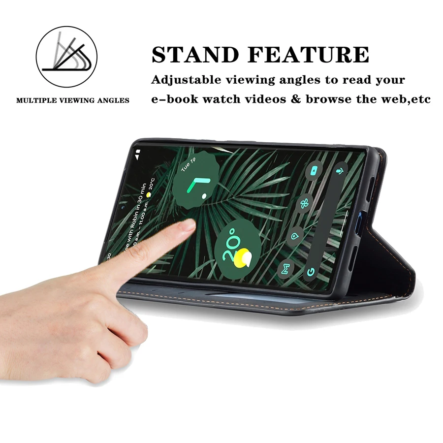 Wallet Leather Magnetic Case For Google Pixel 6 Fashion Business Flip Cover Google Pixel 6 Pro Anti-drop Protective Sleeve
