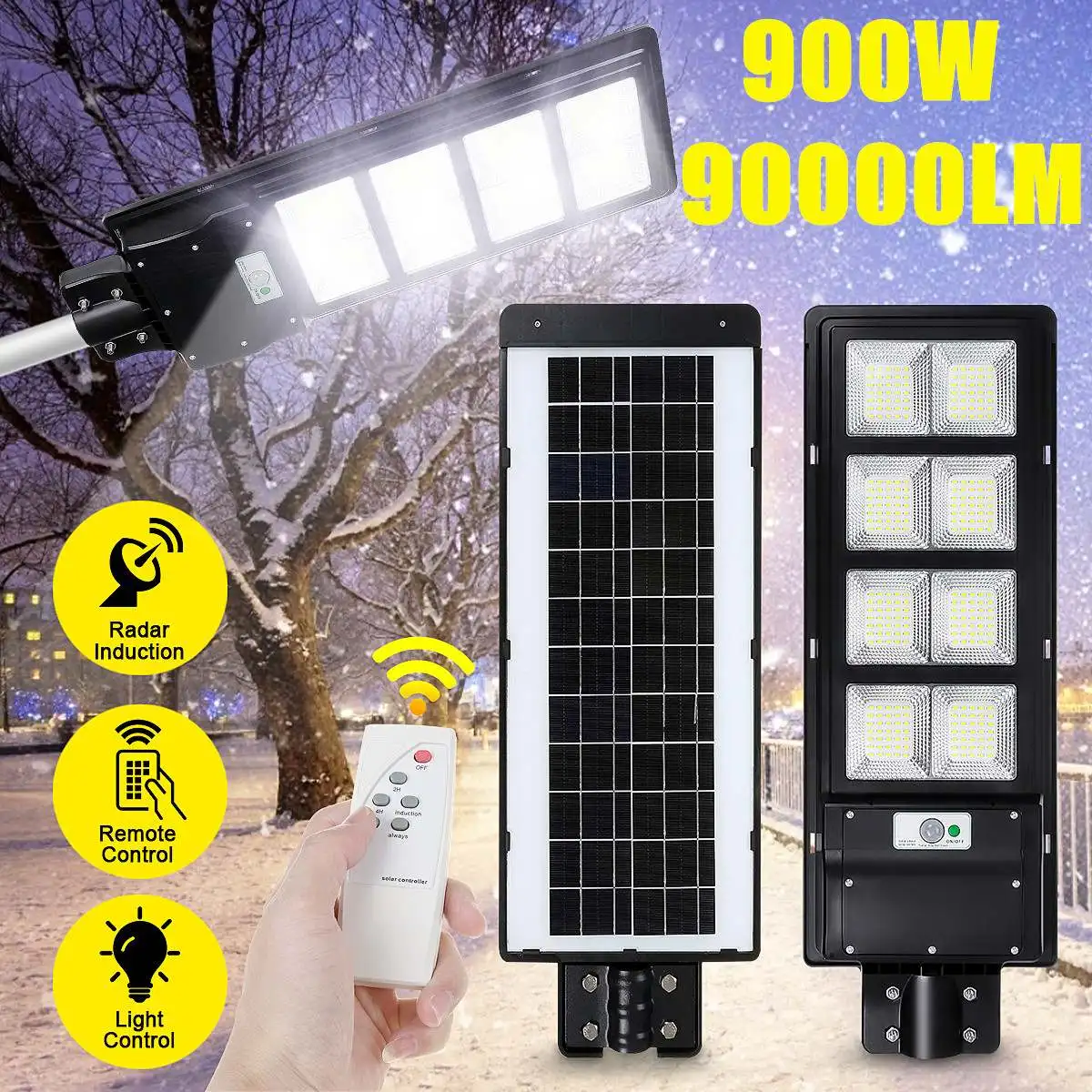 

Поликристаллический настенный светильник на солнечной батарее с инфракрасным датчиком движения, светодиодный уличный светильник 300 Вт 600 В...