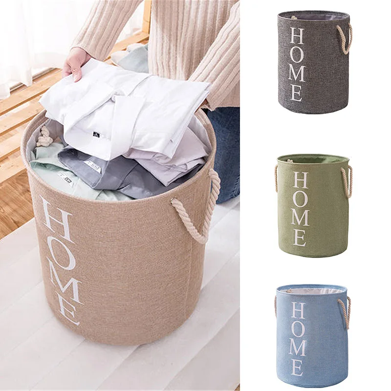 

Simulation Linen Cloth Art Portable Dirty Clothes Hamper Dirty Clothes Basket Toy Storage Basket Household PR Sale