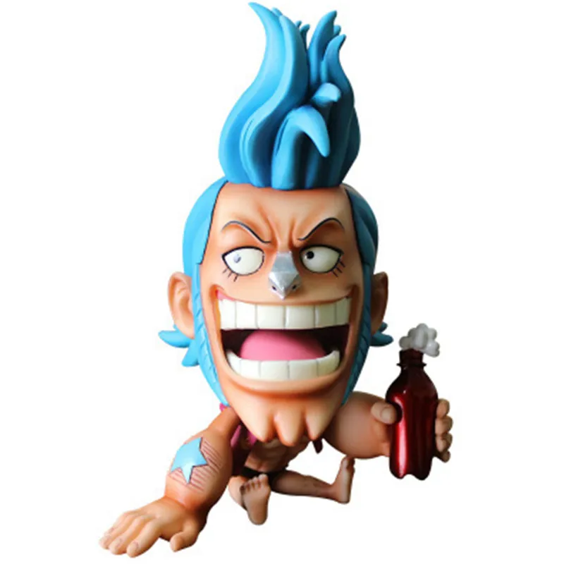 FRANKY Q смеется сидя очень мило. ПВХ фигурки героев Luffy Zoro прекрасная Коллекционная