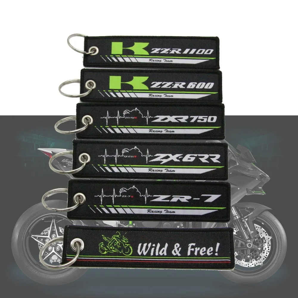 Модный брелок для мотоцикла с вышивкой как кривая KAWASAKI ZZR600 автомобиля ZR7 ZZR1100 zr600