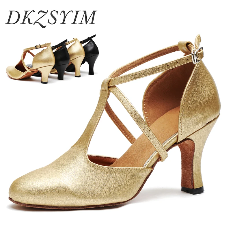 

DKZSYIM Ballroom Women Dance Shoes Closed Toe Modern Dance Shoes Salsa Tango Latin Shoes For Girls Ladies heeled 4cm/6cm/8cm