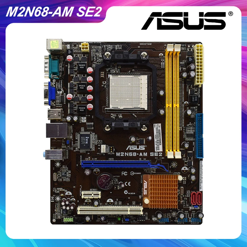 

ASUS M2N68-AM SE2 Socket AM2 +/AM2 GeForce 7025 630a оригинальная материнская плата для ПК DDR2 4 Гб PCI-E X16 VGA SATA2 10 × USB2.0 Athlon 64 CPU