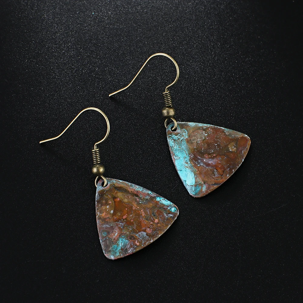 

Vintage Metal Patina Earrings for Women Metal Copper Pendant Earrings Jewelry
