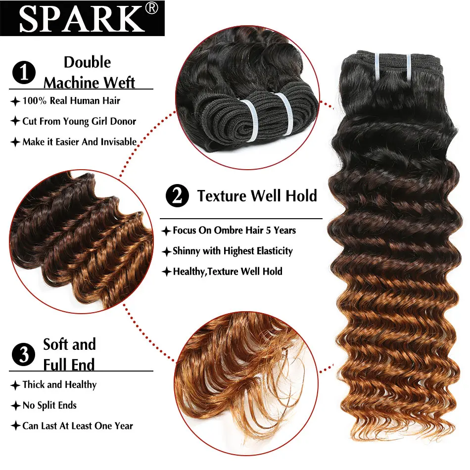 Волнистые волосы волнистые 1/3/4 шт. Remy натуральные для наращивания 1B/4/30 цветов |