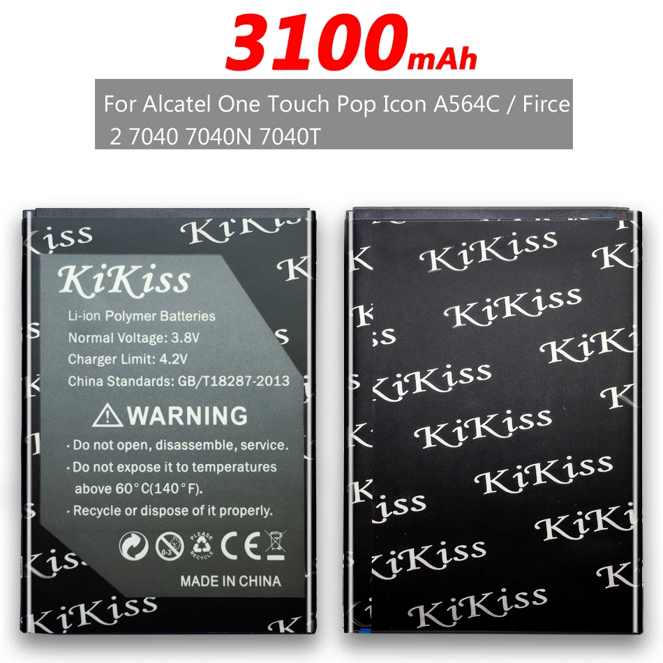 Большой аккумулятор 3100 мАч для Alcatel One Touch Pop 2 5042d C7 7040 OT-7040 OT-7040D/TCL J720T J726T TLI020F1 TLI020F2 +