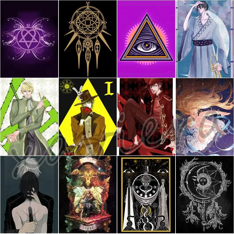 

5D Diy Diamond Painting Mythical Tarot Card Pattern Embroidery Anime Mage Wizard Mosaic Rhinestone Picture Cross Stitch Artwork