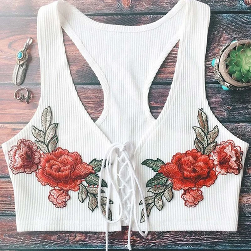 

Women's Sexy Top 2021 New Summer Retro Embroidered Bandage Design Fashion Vest Bandage Bandage Top
