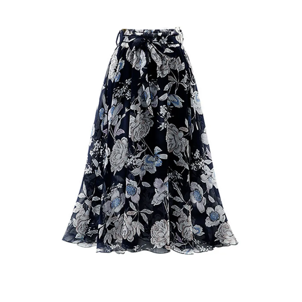 

Harajuku Skirts Womens 2021 Plain Knee Length Ladies Soft Stretch Flared Printed Skater Midi Skirt Gothic Clothes Юбка Женская