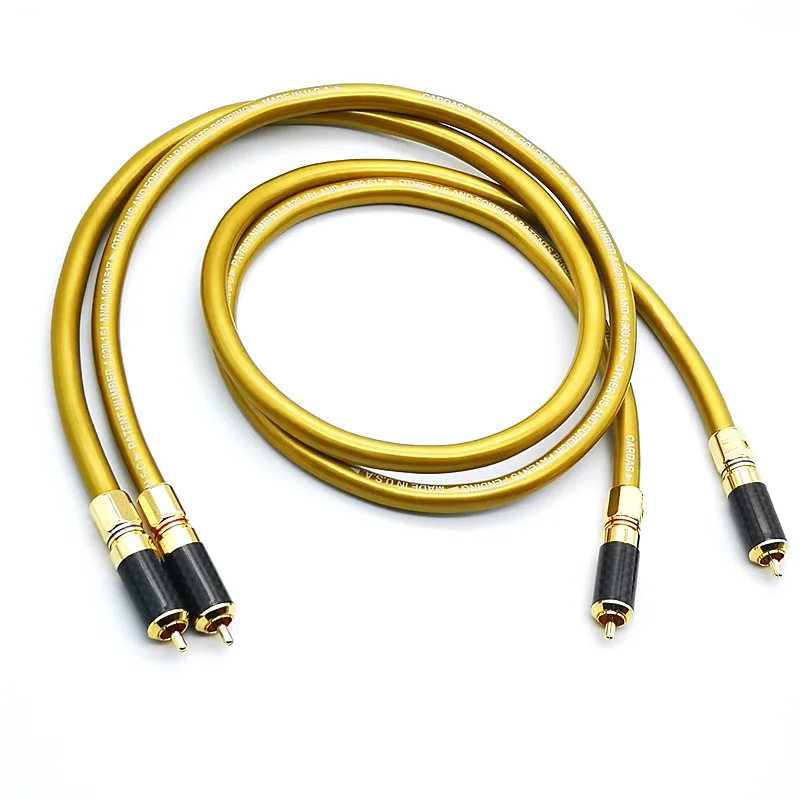 

HI Fi cable pair Hifi audio yterHexlink Golden 5-C With carbon fiber RCA plug connector cable audio cable