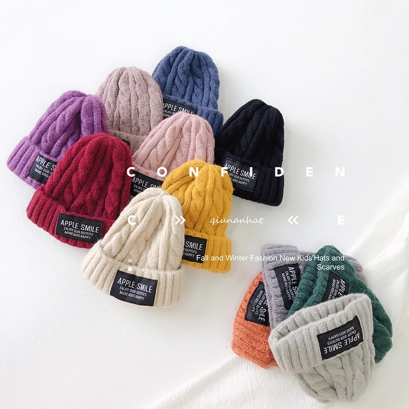 Autumn New Korean Children's Wool Cap Alphabet Boys and Babies Knitted All Match Kids Girl Winter Hat for Photography | Аксессуары