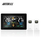 Термометр-гигрометр для использования в помещении и на улице, цветная Беспроводная метеостанция, Дистанционный датчик, будильник, вечный календарь